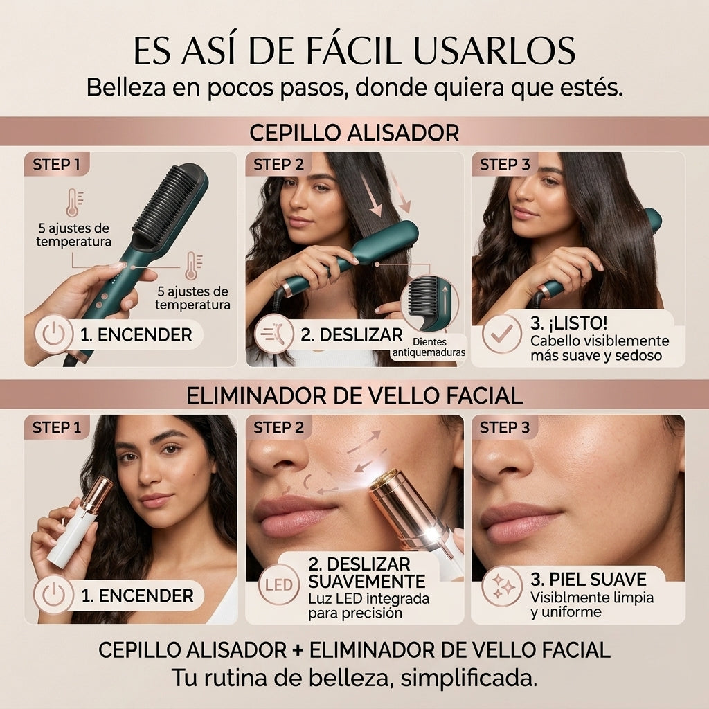 Cabello impecable y rostro perfecto, estés donde estés.