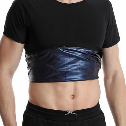 1pcs Sauna Sweat Suit Shapewear Top Short Sleeves Men  Performance T-Shirt Comfortable Workout Tee Men's Body
