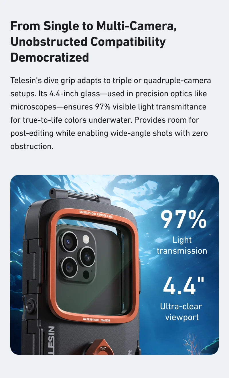Funda impermeable para teléfono TELESIN. Buceo y deportes náuticos
