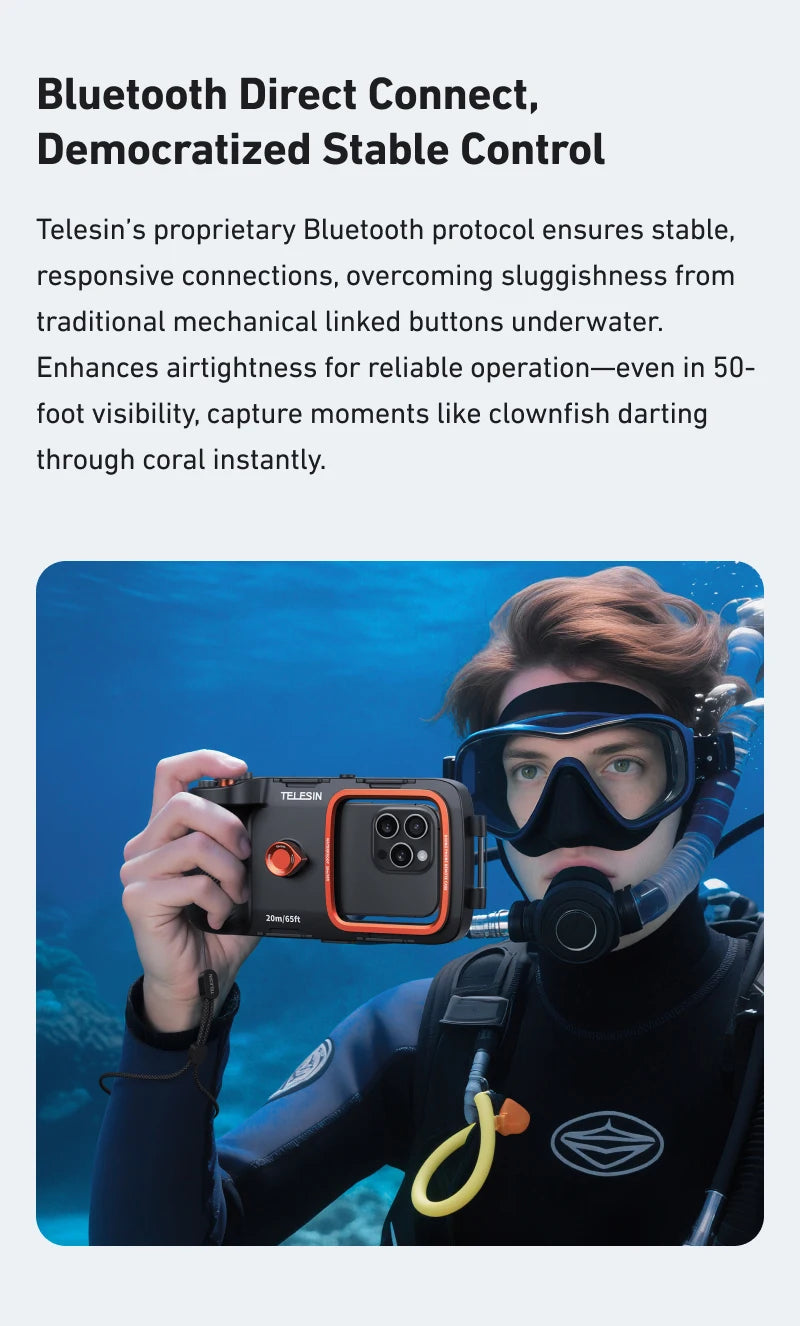 Funda impermeable para teléfono TELESIN. Buceo y deportes náuticos