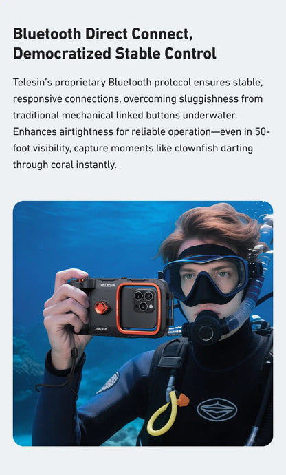 Funda impermeable para teléfono TELESIN. Buceo y deportes náuticos
