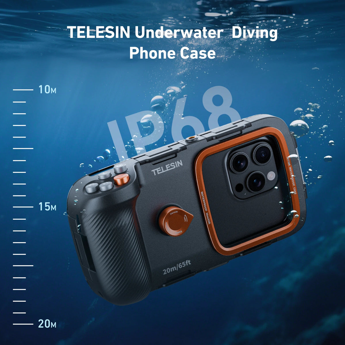 Funda impermeable para teléfono TELESIN. Buceo y deportes náuticos