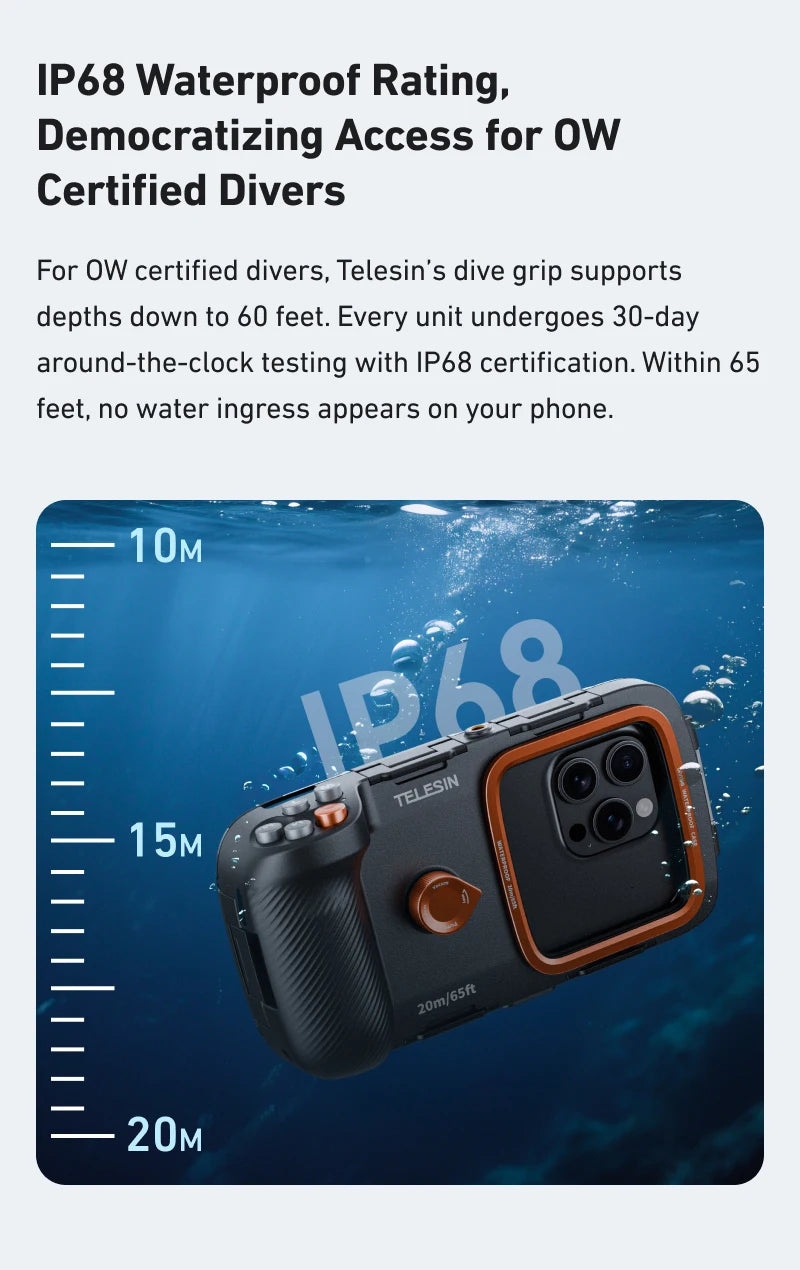 Funda impermeable para teléfono TELESIN. Buceo y deportes náuticos
