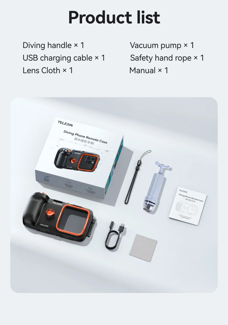 Funda impermeable para teléfono TELESIN. Buceo y deportes náuticos