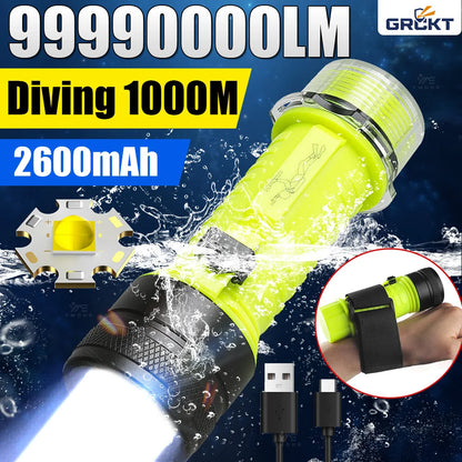 Linterna de buceo de alta potencia