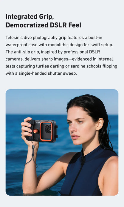 Funda impermeable para teléfono TELESIN. Buceo y deportes náuticos